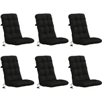 vidaXL 6-delige hoogrugkussen VIANEN 6 st 100% Polyester Zwart