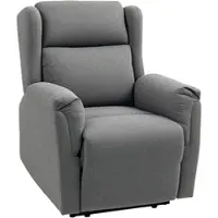 STILVORA Relaxfauteuil 80 x 94 x 101 cm - Handmatig Verstelbaar Met Voetensteun - Voor Woonkamer En Slaapkamer - Linnen Donkergrijs