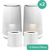 MIRI EasyBreath (2x) + 2 Extra Filters – Luchtreiniger – 250 m³/h – HEPA 13 filter – Ruimtes tot 50m² – Air Purifier – Koolstoffilter – Ionisator – UV-C – Luchtkwaliteit Indicator – WiFi en App