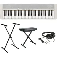 Casio CT-S1WE Casiotone Keyboard Set met Standaard, Kruk en Hoofdtelefoon, 61 Aanslaggevoelige Toetsen, Wit