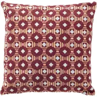 Dutch decor LENNOX - kussenhoes 45x45 cm - chenille - Maroon Banner - multicolour - met rits - zonder binnenkussen