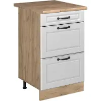 Vicco Keukenonderkast R-Line Wit landelijk/Goudkleurig Eiken 50 cm goudkleurig eiken werkblad, Model 69962