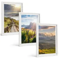 Tulup 3-Delige Schilderij Set - Berglandschappen met bloemen, lucht en pad. - 40x60 - Wanddecoratie - Muurdecoratie - Moderne Interieurdecoratie - Moderne Wanddecoratie