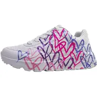 SKECHERS Uno Lite - Metallic Joy Sportschuhe Kinder sportlicher Schnürer Weiß Freizeit