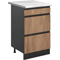 Vicco Keukenonderkast R-Line, Goudkleurig Eiken/Antraciet, 50 cm marmer werkblad