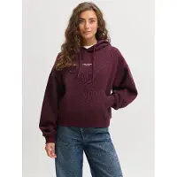 Jack & Jones Sweatshirt 'JXStudio Vesterbro' wijnrood / wit