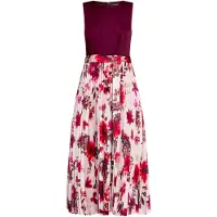 Vera Mont Cocktailjurk chocoladebruin / rood / bourgogne / wit