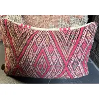 Impuls Marokkaanse Kelim kussen - 022 - meerkleurig - 60 x 40 cm - inclusief vulling - vintage kussens - sierkussens - retro