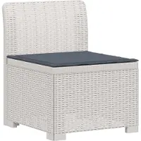 vidaXL Twee-zits Tuin Sofa met Kussens Rieten Look 2-zits PP Wit