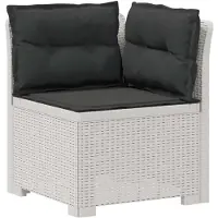 vidaXL 4-Zitter Tuin Sofa met Kussens Rattan Look PP Wit