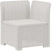 vidaXL Eén-zits Tuin Sofa met Kussen Rieten Look PP Wit