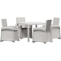 vidaXL Tuin Eettafel Set 5 st Wit en antracietkleurig PP