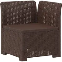 vidaXL Eén-zits Tuin Sofa met Kussen Rieten Look PP Bruin