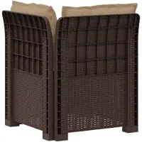 vidaXL Eén-zits Tuin Sofa met Kussens Rieten Look PP Bruin