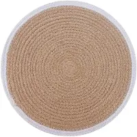 vidaXL Jute Placemat 6 st Natuurlijk en Wit 100% Tossa Jute