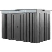 PRIMEYARD Tuinschuur metalen 260x160x200 cm tuinhuis grijs