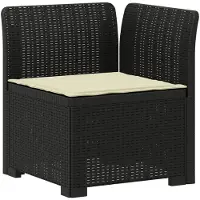 vidaXL Twee-zits Tuin Sofa met Kussens Rieten Look 2-zits PP Antraciet