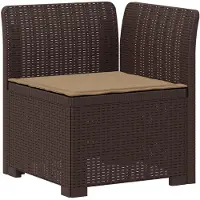vidaXL 4-Zits Tuin Sofa met Kussens Rieten Look PP Bruin