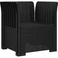 vidaXL Eén-zits Fauteuil Rieten Look PP Antraciet