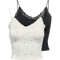 ONLY Top 'ONLVIGGA' lichtblauw / zwart / wit