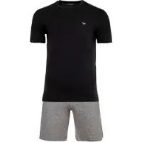 Emporio Armani Pyjama kort grijs gemêleerd / zwart