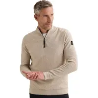 Vanguard Trui 'Pullover with half-zip and allover texture' lichtgrijs