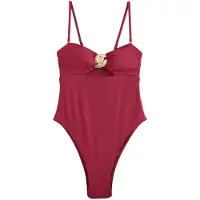 Next - Dames - Buikcorrigerend badpak met uitsnijding en hardware - Rood