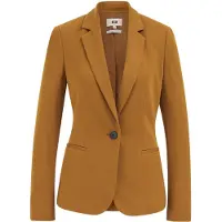 We fashion - Dames getailleerde jersey blazer met stretch - Mosterdgeel - Viscose - Maat: L