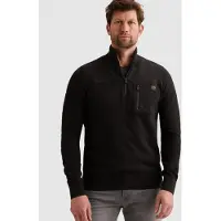 PME Legend Trui 'Pullover with half zipper' zwart
