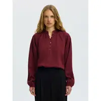 Selected Blouse 'SLWDONNA' donkerrood