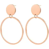 Hey Happiness Oorbellen 'Round Drop Hoop' rose-goud