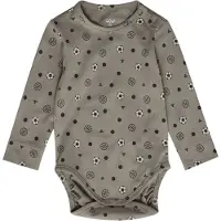 Hummel Body l/ä - hmlMini - AOP - Vintage Khaki m. Bälle - - 3 Jahre (98) - Body L/Ä