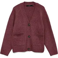 Vero Moda Gebreid vest 'VMBOOM' wijnrood