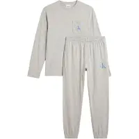 Calvin Klein Underwear Pyjama lang royal blue/koningsblauw / grijs gemêleerd / wit