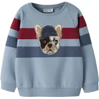 Name it Sweatshirt 'NMMLEI' navy / lichtblauw / lichtbruin / karmijnrood