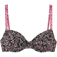 LASCANA Bikinitop magenta / zwart / wit