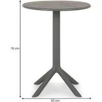 Idimex Tuintafel LUZ, rond met gaaspatroon - grijs