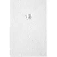 ZEZA Grade Douchevloer - 120x130cm - antislip - antibacterieel - mineraalmarmer - rechthoek - mat wit 400000000000019959