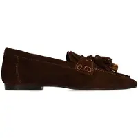 Manfield Donkerbruine suède loafers | Maat 38