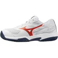 Mizuno Break Shot 5 CLay mesh tennisschoenen - wit/oranje - maat 37