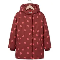 LOOXS little winterjas met hartjes - rood Meisjes Polyester Capuchon Hartjes - maat 110
