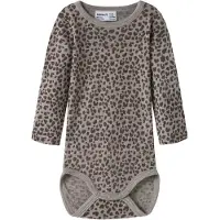 Name it Rompertje/body 'NBFWang' donkerbruin / greige / rosa