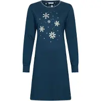 Rebelle Nachthemd 'Snowy Sparkles' donkerblauw