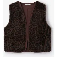 Sissy-Boy Donkerbruin Faux Fur Leopard Print Gilet | Maat: M