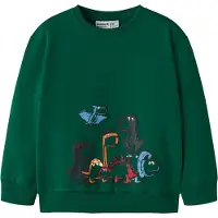 Name it Sweatshirt 'NMMLEON' hemelsblauw / spar / donkerrood / zwart