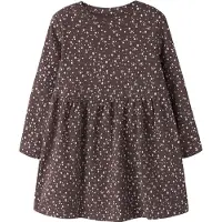 Name It Mini Jurk chocoladebruin / wit