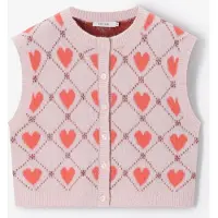 Sissy-Boy Lichtroze Wollen Spencer Met Hartjes | Maat: 122-128