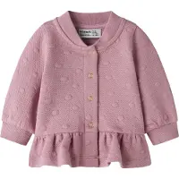 Name it BABY sweatvest - roze Meisjes Stretchkatoen Ronde hals Effen - maat 74