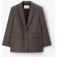 Sissy-Boy Donkerbruine Geruite Wollen Blazer | Maat: XL