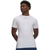 Under Armour UA HG Elite Fitted SS-WHT Heren Sportshirt - Wit - Reflective